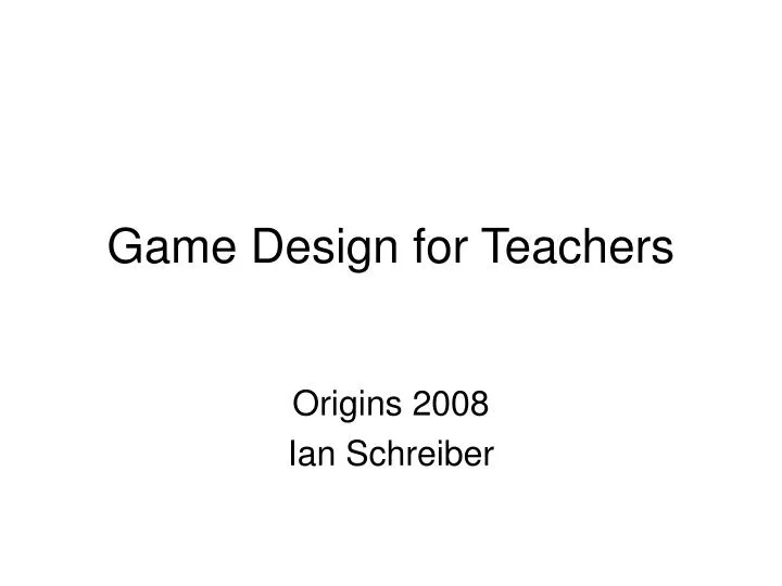 game design for teachers