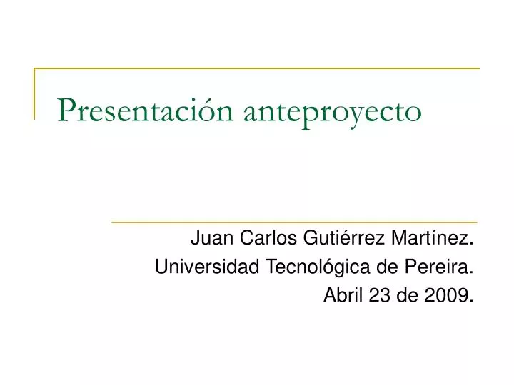 presentaci n anteproyecto