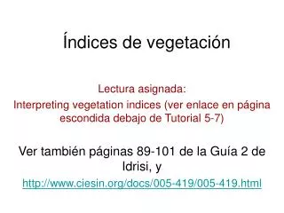 ndices de vegetaci n