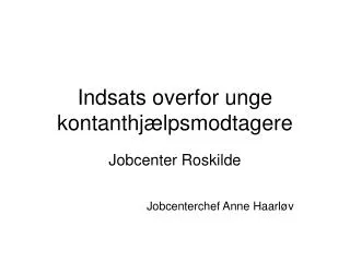 indsats overfor unge kontanthj lpsmodtagere