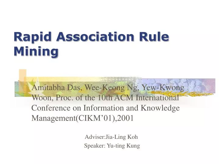 rapid association rule mining