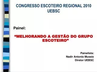 congresso escoteiro regional 2010 uebsc