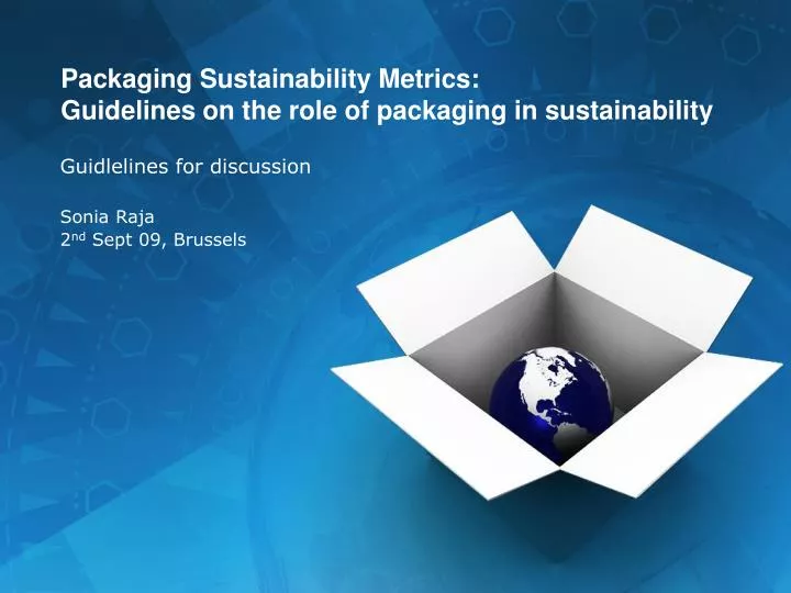 packaging sustainability metrics guidelines on the role of packaging in sustainability