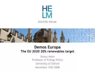 Demos Europa The EU 2020 20% renewables target