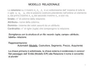 modello relazionale