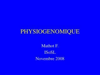 physiogenomique