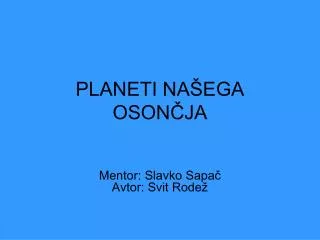 planeti na ega oson ja