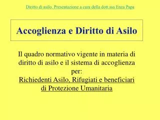accoglienza e diritto di asilo
