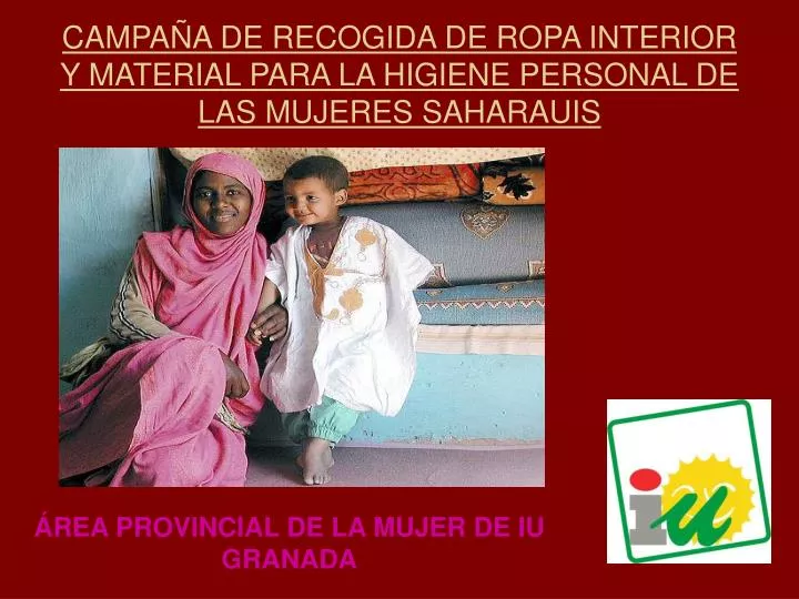 campa a de recogida de ropa interior y material para la higiene personal de las mujeres saharauis