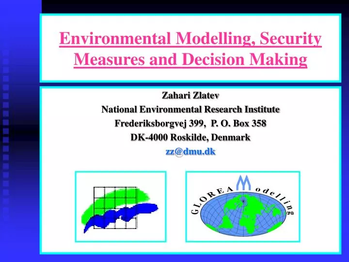environmental modelling security measures and decision making