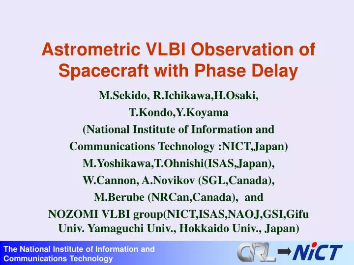 astrometric vlbi observation of spacecraft with phase delay