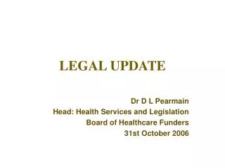 legal update