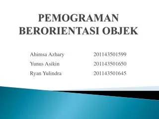 pemograman berorientasi objek
