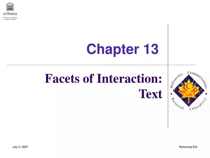 facets of interaction text