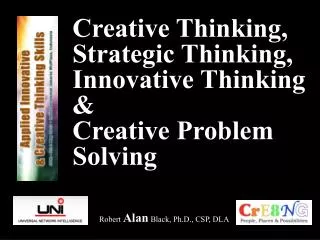 Creative Thinking, Strategic Thinking, Innovative Thinking &amp; Creative Problem Solving