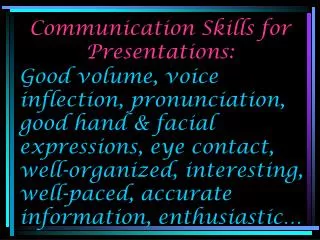 Communication Skills for Presentations: