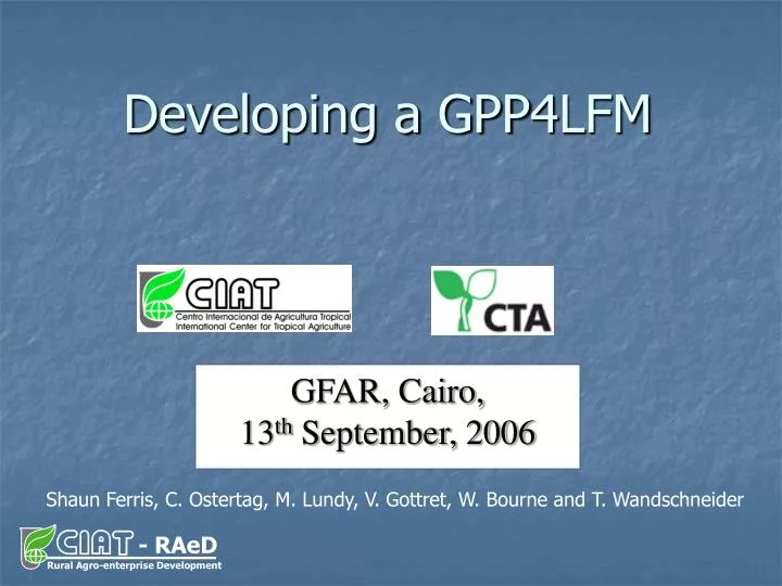 developing a gpp4lfm