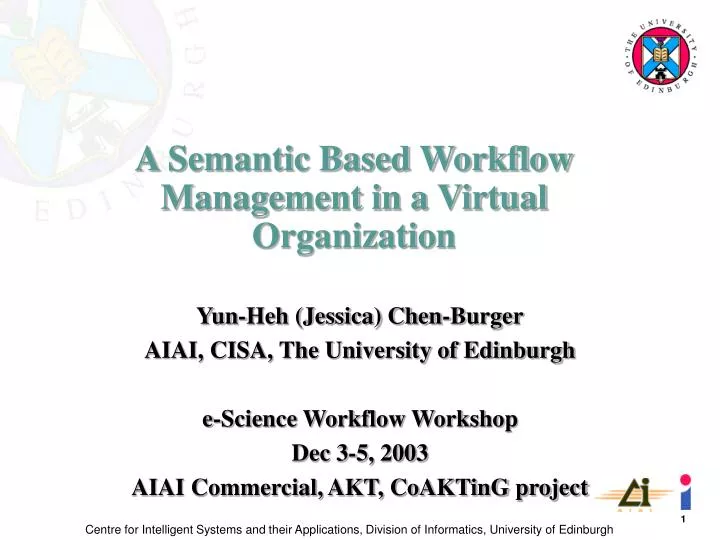 a semantic based workflow management in a virtual organization