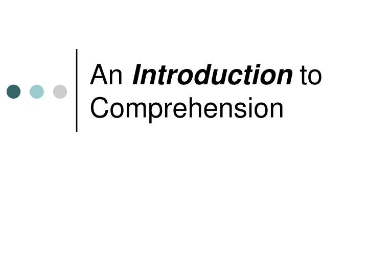 an introduction to comprehension