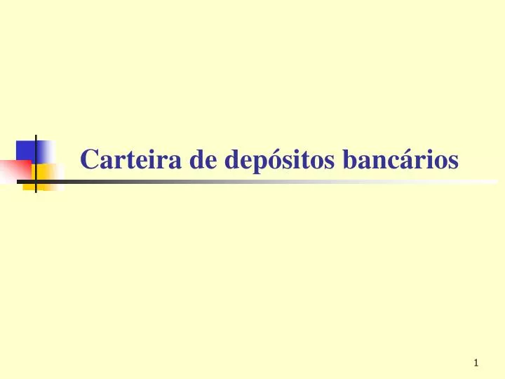 carteira de dep sitos banc rios