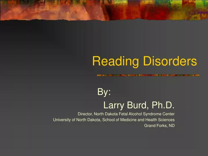 reading disorders