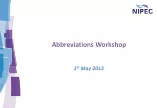 Abbreviations Workshop