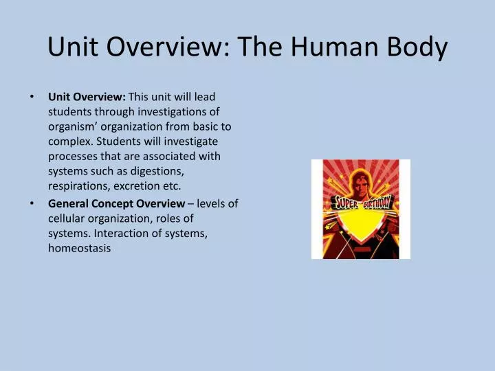 unit overview the human body