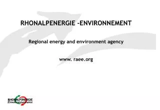 RHONALPENERGIE -ENVIRONNEMENT Regional energy and environment agency raee