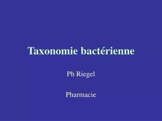 taxonomie bact rienne