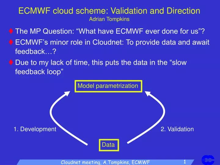 ecmwf cloud scheme validation and direction adrian tompkins