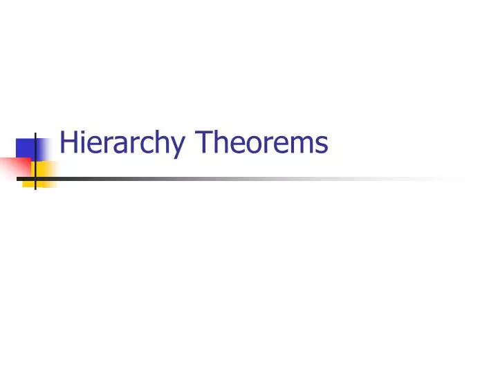 hierarchy theorems