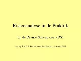 risicoanalyse in de praktijk