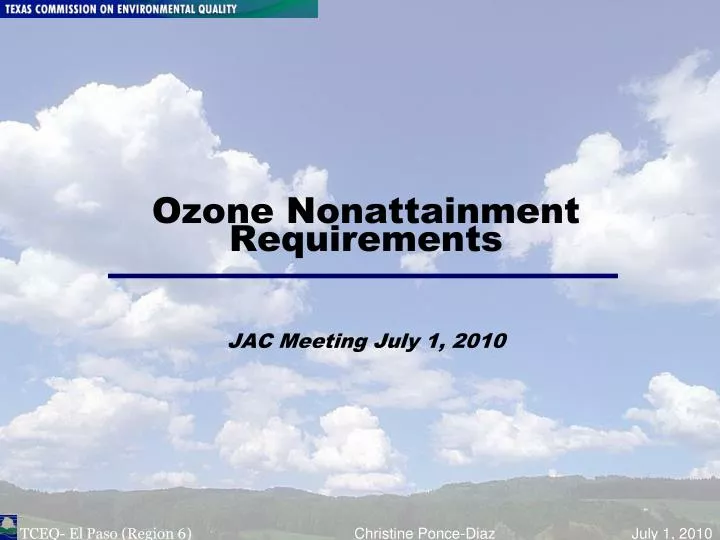 ozone nonattainment requirements jac meeting july 1 2010