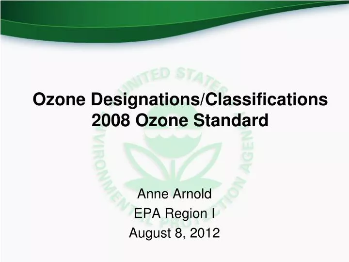 ozone designations classifications 2008 ozone standard