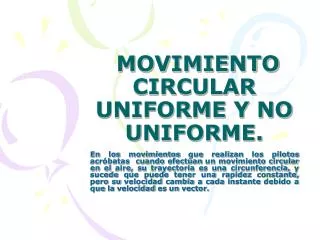 movimiento circular uniforme y no uniforme