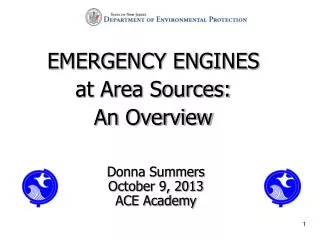 EMERGENCY ENGINES at Area Sources: An Overview