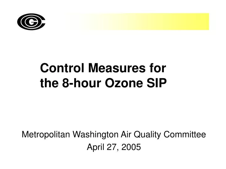 control measures for the 8 hour ozone sip