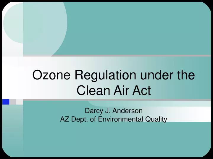 ozone regulation under the clean air act