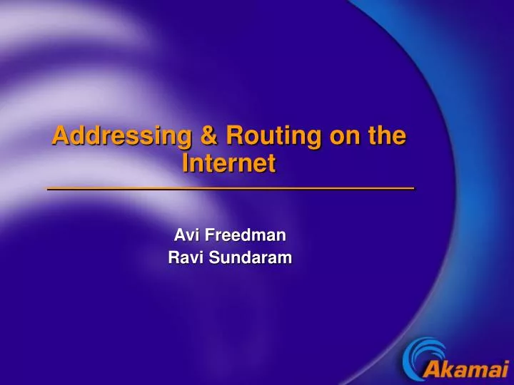 addressing routing on the internet