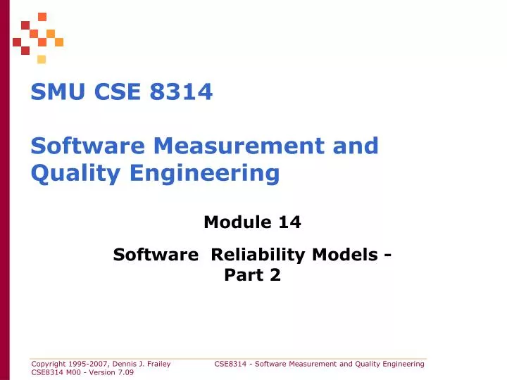 smu cse 8314 software measurement and quality engineering