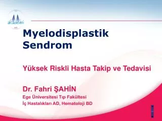 myelodisplastik sendrom