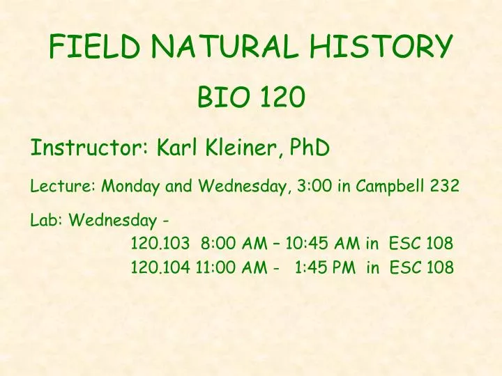 field natural history