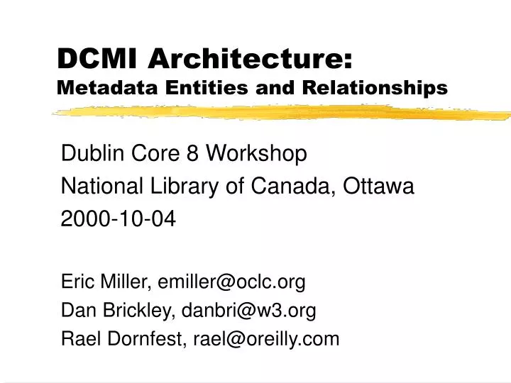 dcmi architecture metadata entities and relationships