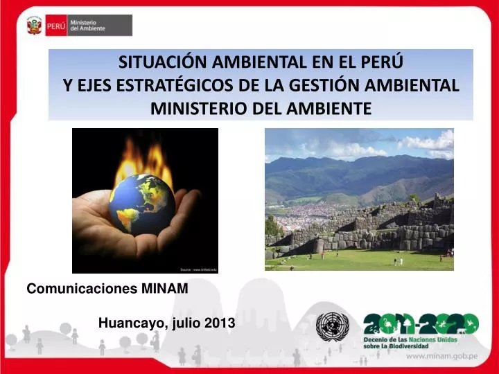 situaci n ambiental en el per y ejes estrat gicos de la gesti n ambiental ministerio del ambiente