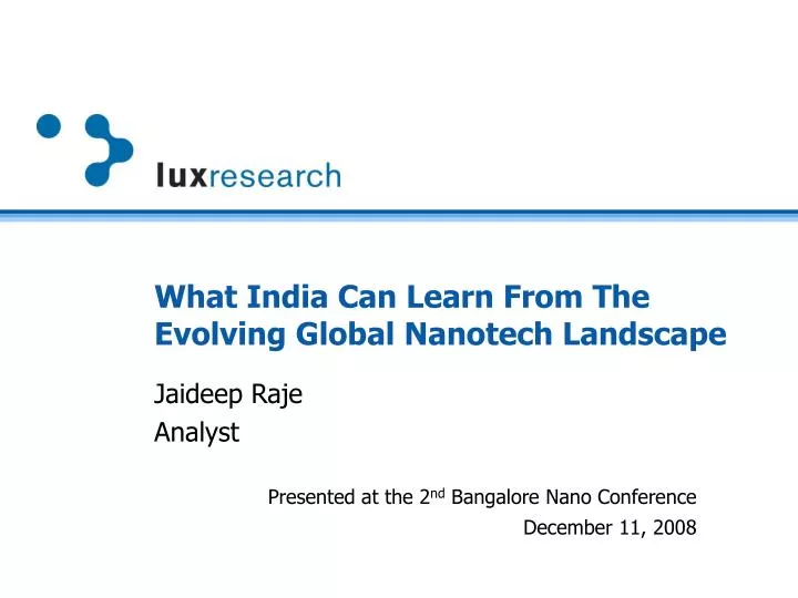 what india can learn from the evolving global nanotech landscape