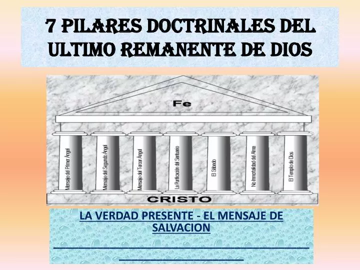 7 pilares doctrinales del ultimo remanente de dios
