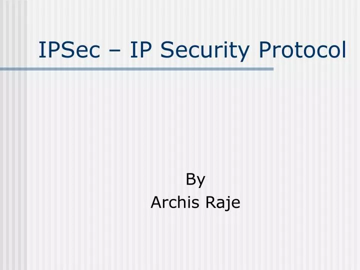 ipsec ip security protocol