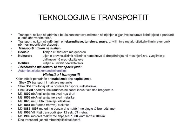 teknologjia e transportit
