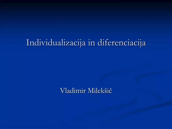 individualizacija in diferenciacija
