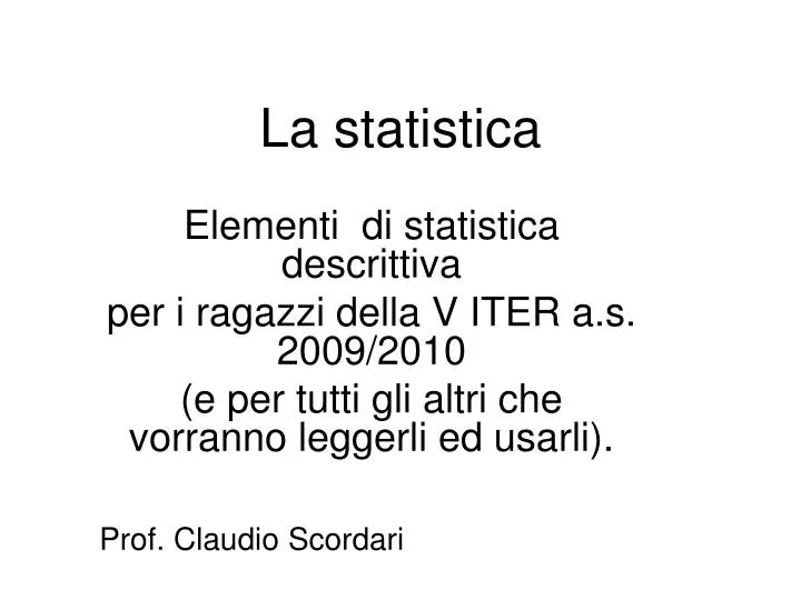 la statistica